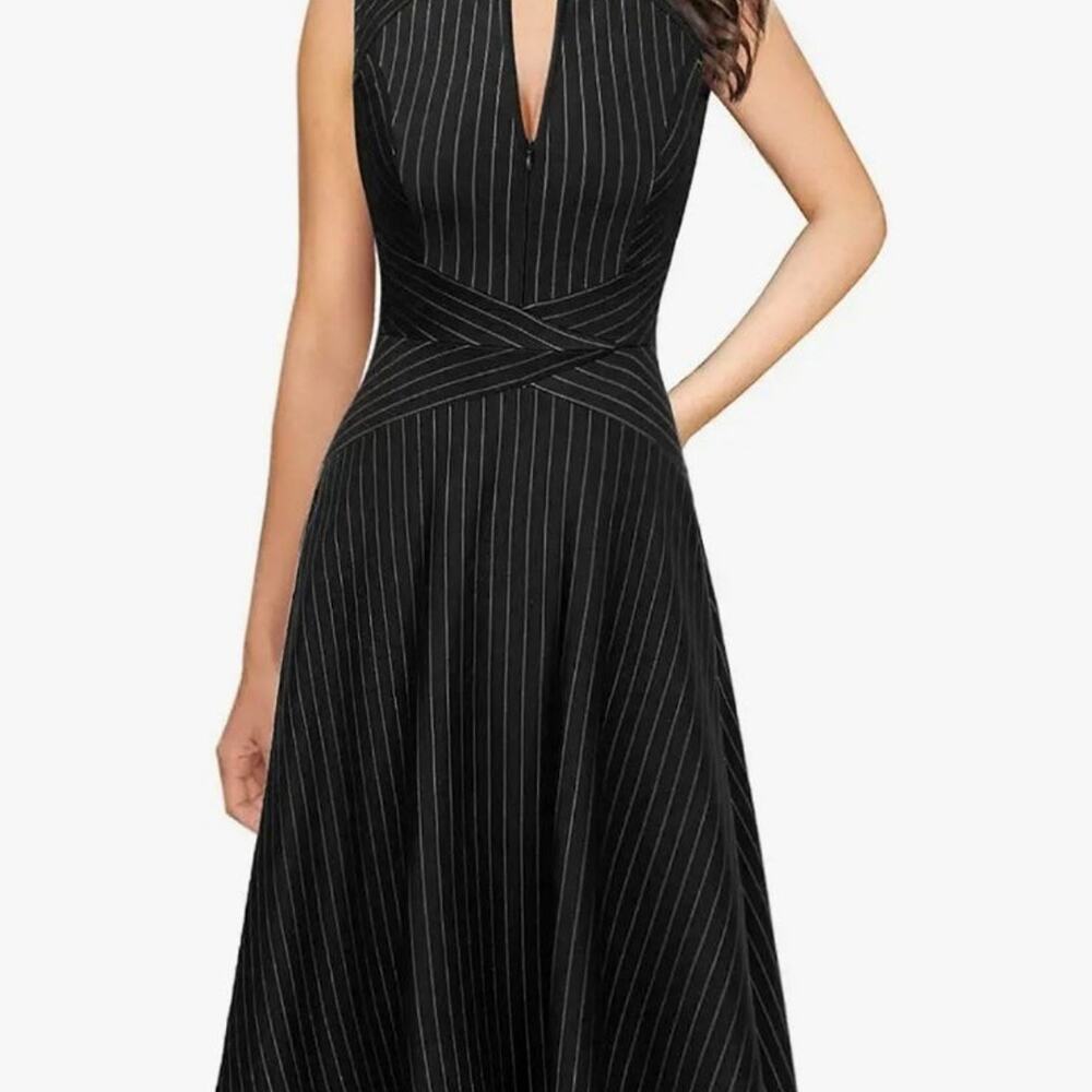 VFSHOW Sleeveless Pinstripe Fit and Flare Dress NWT